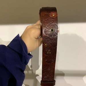 Brown leather belt